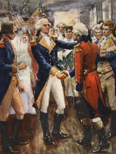 Washington che saluta i suoi ufficiali, illustrazione da 