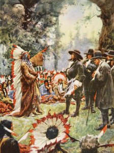 Il trattato di William Penn con gli Indiani, illustrazione da 
