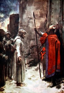 Enrico IV di Germania fuori dalle porte di Canossa, Italia da Arthur C Michael
