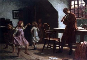 Bambini che ballano davanti a Oliver Goldsmith da Arthur Claude Cooke