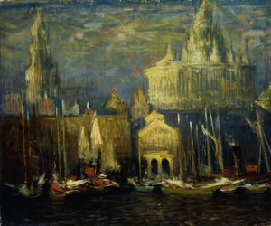 Waterfront di New York da Arthur Clifton Goodwin