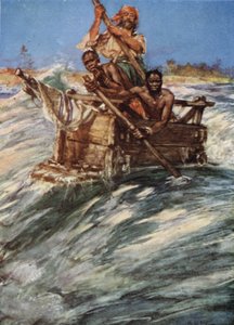 Andrew Battell attraversa la barra alla foce del Mbengo da Arthur David McCormick