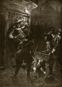I sostenitori di Re Carlo II attaccano Sir John Coventry (1670), illustrazione da 