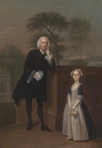 Un uomo sconosciuto con sua figlia da Arthur Devis
