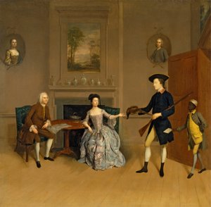 John Orde, sua moglie Anne, il loro figlio maggiore William e un servitore da Arthur Devis