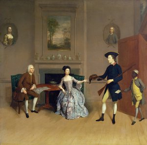 John Orde, con sua moglie Anne e il loro figlio maggiore, William, di Morpeth, Northumberland, c.1754-56