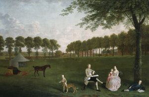 Sir John Shaw e la sua famiglia nel parco di Eltham Lodge, Kent