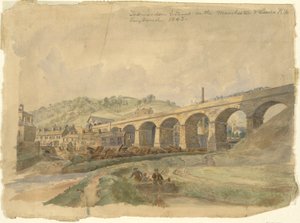 Viadotto di Todmorden sulla ferrovia Manchester & Leeds, Inghilterra 1843