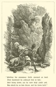 Sir Calidore, cavaliere della cortesia, bestia con mille lingue (incisione) da Arthur George Walker