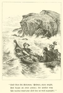 Sir Guyon, La Roccia del Rimprovero (incisione) da Arthur George Walker