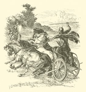 Le avventure di Sir Artegall, i cavalli del sultano (incisione) da Arthur George Walker