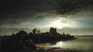 Un Villaggio al Chiaro di Luna da Arthur Gilbert