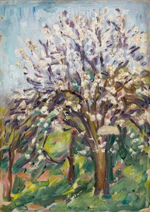 Fioritura di mandorli su un pendio da Arthur Haythorne Studd