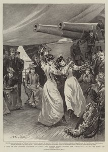 Una visita della squadra del canale a Cadice, due signore spagnole che ballano la Sevillana a bordo della nave da Arthur Hopkins