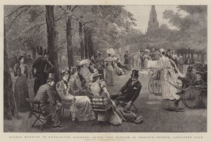 Domenica mattina nei giardini di Kensington, dopo il servizio alla Chiesa di Cristo, Lancaster Gate da Arthur Hopkins