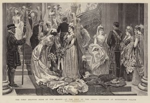 Il primo salotto della stagione, ai piedi della grande scalinata di Buckingham Palace da Arthur Hopkins
