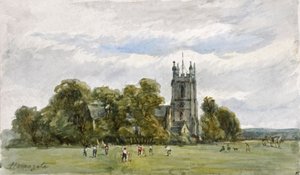 Cricket sullo Stray, davanti alla Christ Church, High Harrogate da Arthur J. Stark