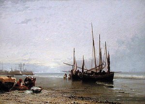 Luggers sulla spiaggia di Treport
