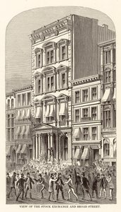 Vista della Borsa e di Broad Street da Arthur Lumley