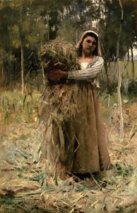 La ragazza contadina (La raccoglitrice di fascine) 1880 da Arthur Melville