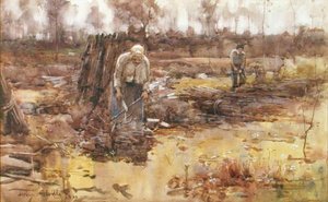 Raccoglitori di rami, Grez-sur-Loing da Arthur Melville