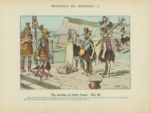 Lo sbarco di Giulio Cesare. A.C. 55 (litografia a colori) da Arthur Moreland