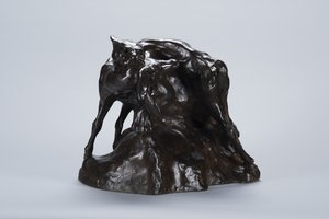 Puma che trasporta una carcassa di cervo, c.1900 da Arthur Putnam
