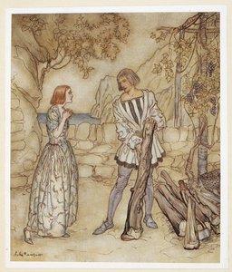 ATTO III: Scena I, linea 15 Alas, ora, vi prego, non lavorate così duramente da Arthur Rackham
