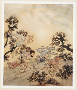 ATTO IV: Scena I, linea 259 Carica i miei goblin che macinino le loro articolazioni con convulsioni secche da Arthur Rackham