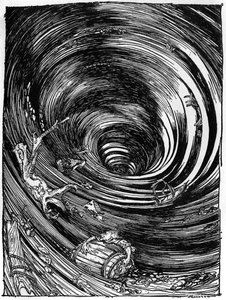 Una discesa nel Maelstrom di Edgar Allan Poe da Arthur Rackham