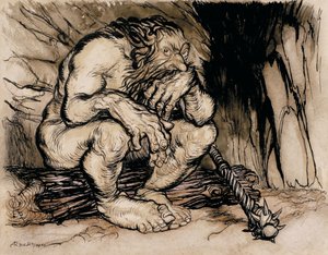 Un gigante terrificante, illustrazione da English Fairy Tales, pubblicato nel 1918 da Arthur Rackham