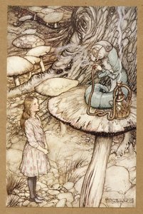 Consiglio di un bruco, da Le avventure di Alice nel Paese delle Meraviglie, di Lewis Carroll, pub. 1907 da Arthur Rackham