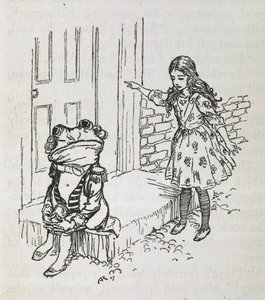 Alice e una rana vestita da lacchè da Arthur Rackham