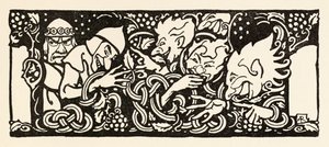 Becfola nel suo carro da Il corteggiamento di Becfola in Fiabe irlandesi da Arthur Rackham