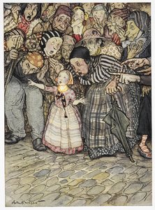 Ma non ha niente addosso, disse un bambino. Illustrazione a colori della storia, 