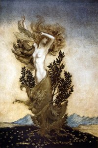 Comus, una maschera in onore della castità da Arthur Rackham