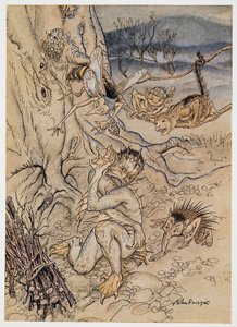 Per ogni sciocchezza sono su di me, illustrazione da La Tempesta di William Shakespeare, pub. 1926 da Arthur Rackham