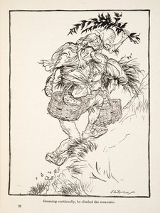 Gemendo continuamente, salì la montagna, da Fratellino e Sorellina e altre fiabe dei Fratelli Grimm, pub.1917 (litografia) da Arthur Rackham