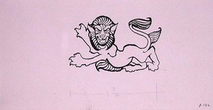 Leone araldico, illustrazione per 