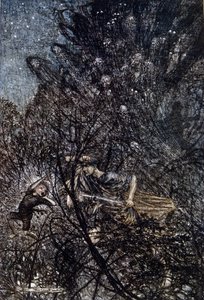 Illustrazione di Arthur Rackham per Il Sogno di una Notte di Mezza Estate di William Shakespeare da Arthur Rackham