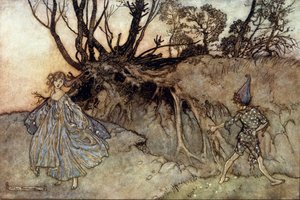 Illustrazione di Arthur Rackham per Il Sogno di una Notte di Mezza Estate di William Shakespeare da Arthur Rackham