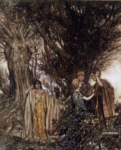 Illustrazione di Arthur Rackham per Il Sogno di una Notte di Mezza Estate di William Shakespeare da Arthur Rackham