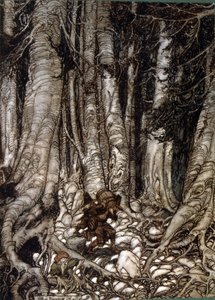 Illustrazione di Arthur Rakham di Rip Van Winkle, una storia breve dell