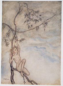 Allegro, allegro vivrò ora sotto il fiore che pende dal ramo, illustrazione da La Tempesta di William Shakespeare, pub. 1926