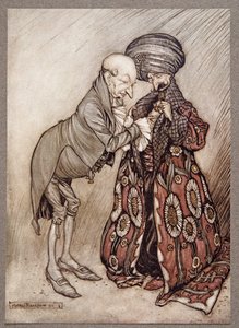 Scosse la testa calva e mormorò, Freddo, molto freddo, da Peter Pan nei Giardini di Kensington di J M Barrie (1860 - 1937), pub. 1906 da Arthur Rackham