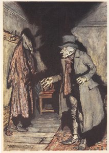 Scrooge nella sua casa di notte