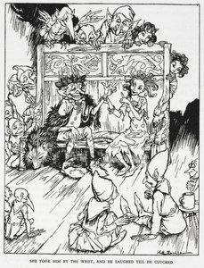 "Lo prese per il polso, e lui rise fino a scoppiare". Fanciulle elfiche e goblin. Illustrazione per 