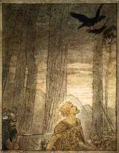 La morte di Sigfrido da Arthur Rackham