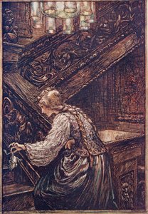 Così lo prese con due dita e lo portò al piano di sopra, da Le fiabe dei fratelli Grimm, pub. 1909