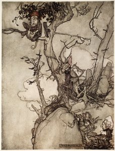 I monti Kaatsberg o Catskill sono sempre stati una regione piena di favole., da Rip Van Winkle di Washington Irving, pub. 1910 da Arthur Rackham